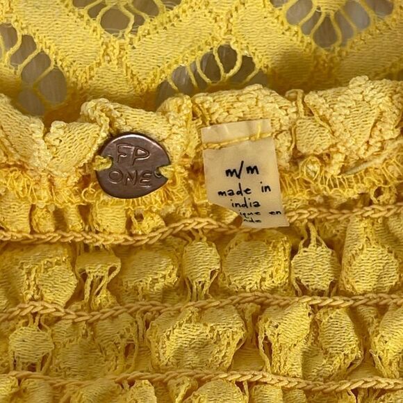 Free People FP One Adella Yellow Bralette Sz M - Picture 4 of 6